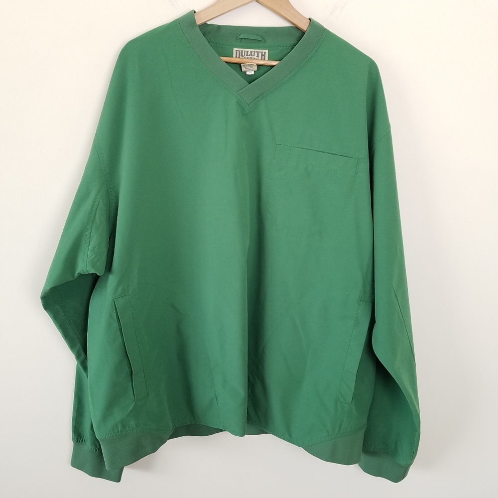 Duluth Trading Co Green V-Neck Bogey Windshirt 66514, 2XL